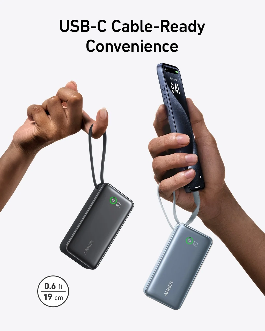 Anker Nano Power Bank 30W Built-In USB-C Cable