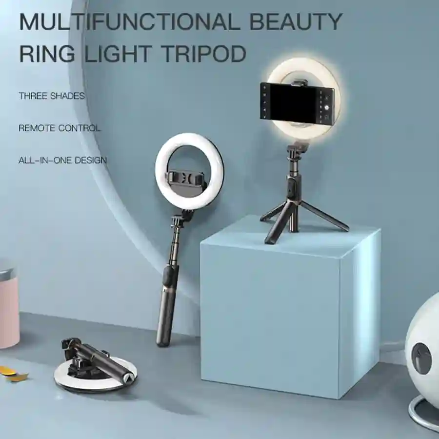 Yesido Selfie Stick With Wireless Ring Light Tripod - SF12
